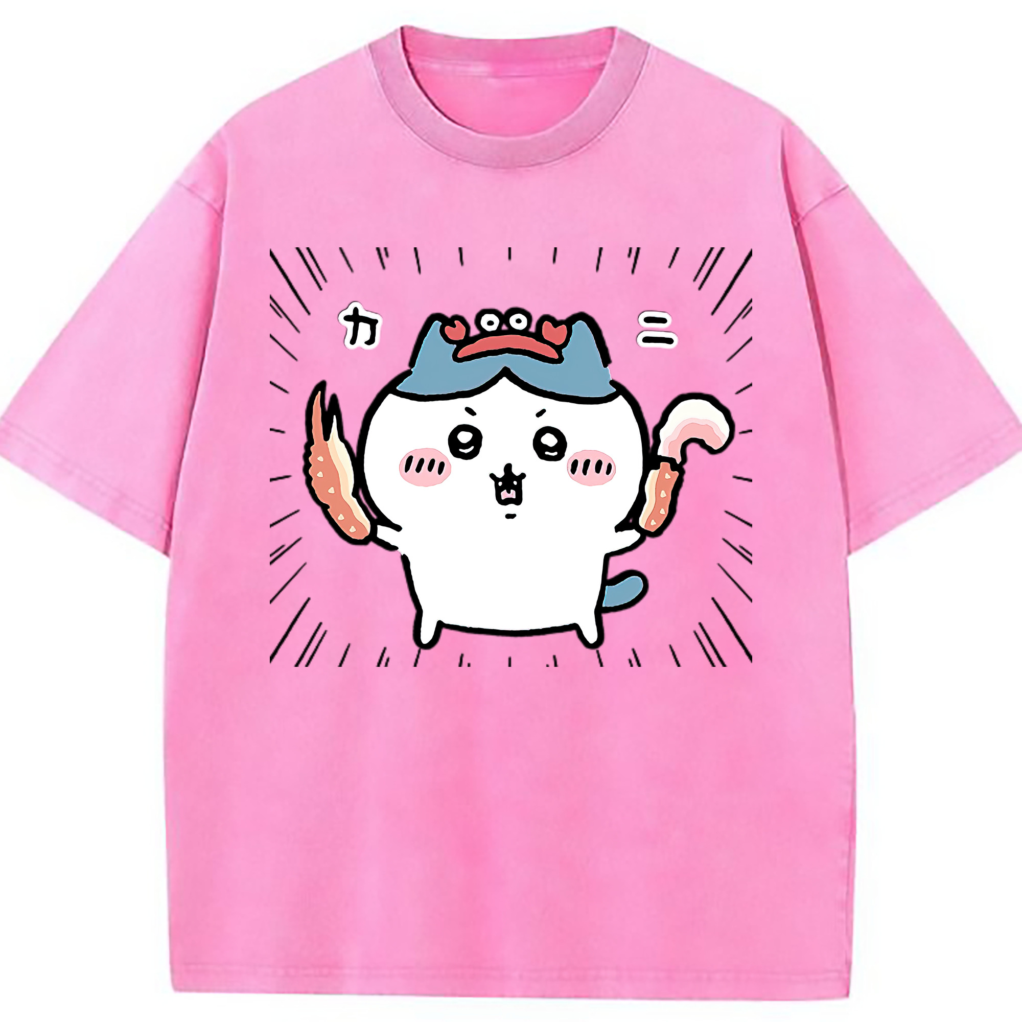 （画像用） ちいかわ ハチワレ Chii-kawa hachiware 綿100% ヴィンテージ風 半袖Tシャツ（フロントプリント）